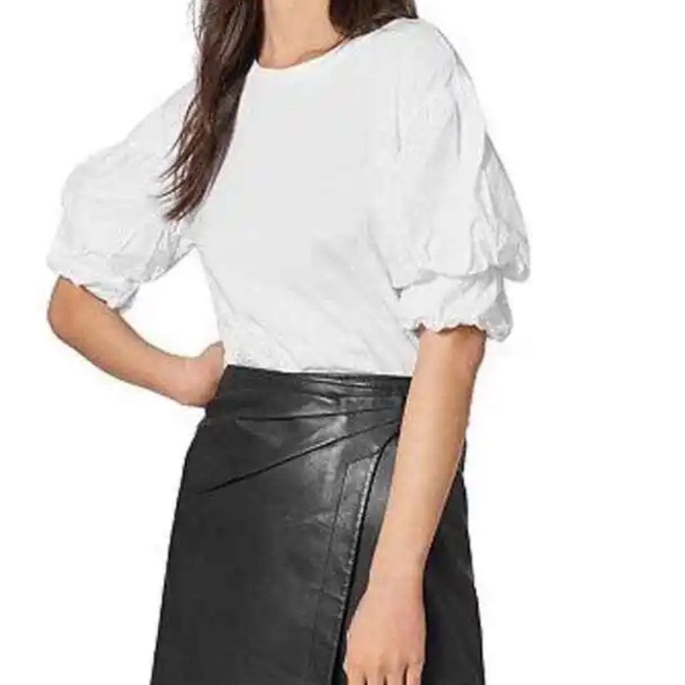 Joie Bee Puff Sleeve White Tee size S - Picture 2 of 7